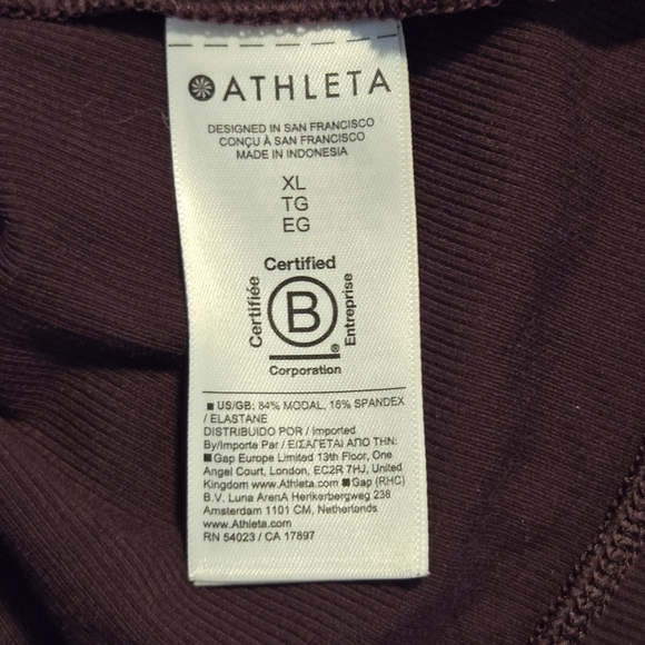 Athleta Women's Signature Modal Rib Henley Top Spiced Cabernet Size XL - Picture 5 of 8